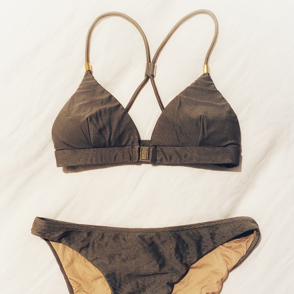 Reiss Green Shimmer Bikini